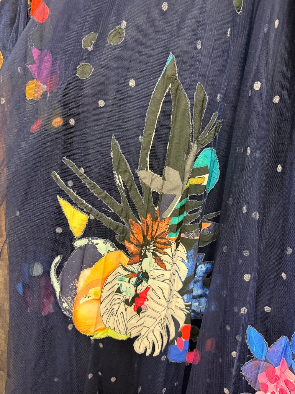Geisha Designs Rochelle Tulle Maxi Dress Navy Floral Pleated appliqué plus 20W - Picture 9 of 9
